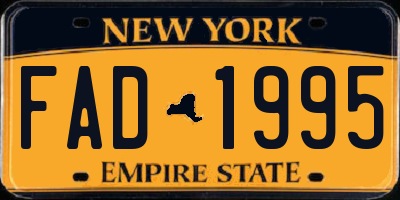 NY license plate FAD1995