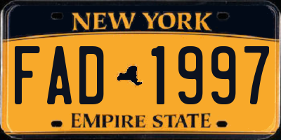 NY license plate FAD1997