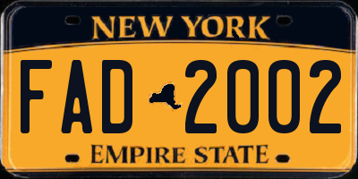 NY license plate FAD2002