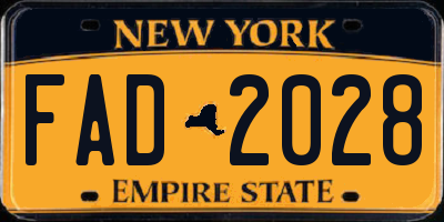 NY license plate FAD2028