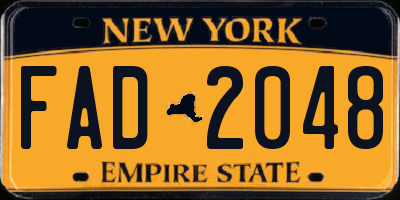 NY license plate FAD2048