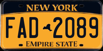 NY license plate FAD2089