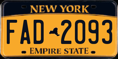 NY license plate FAD2093