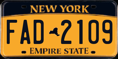 NY license plate FAD2109