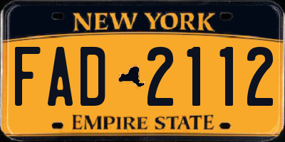 NY license plate FAD2112