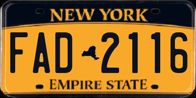 NY license plate FAD2116