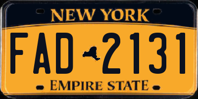 NY license plate FAD2131