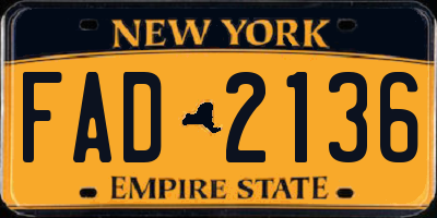 NY license plate FAD2136
