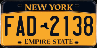 NY license plate FAD2138
