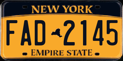 NY license plate FAD2145