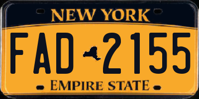 NY license plate FAD2155