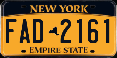 NY license plate FAD2161