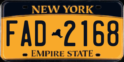 NY license plate FAD2168