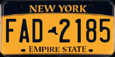 NY license plate FAD2185