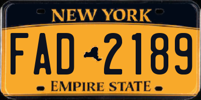 NY license plate FAD2189