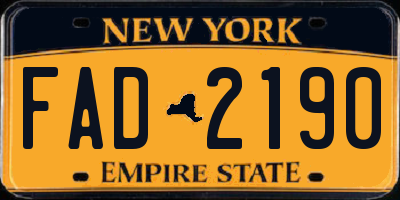 NY license plate FAD2190