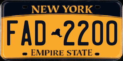 NY license plate FAD2200