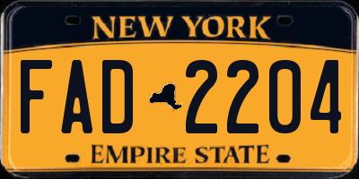 NY license plate FAD2204