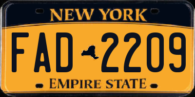 NY license plate FAD2209