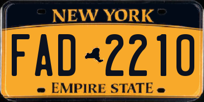 NY license plate FAD2210