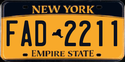 NY license plate FAD2211