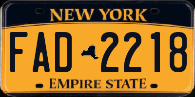 NY license plate FAD2218