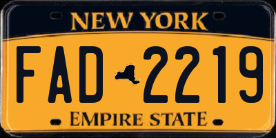 NY license plate FAD2219