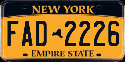 NY license plate FAD2226