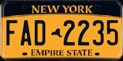 NY license plate FAD2235