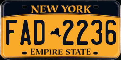 NY license plate FAD2236