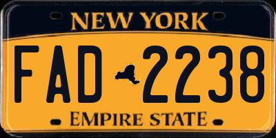 NY license plate FAD2238