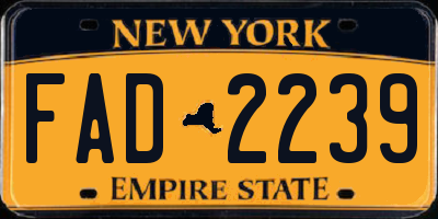 NY license plate FAD2239
