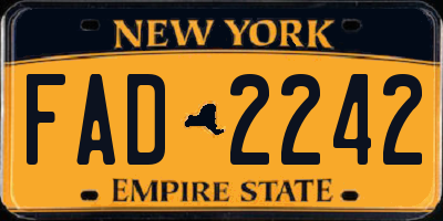 NY license plate FAD2242