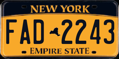 NY license plate FAD2243