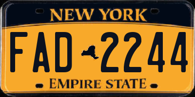 NY license plate FAD2244