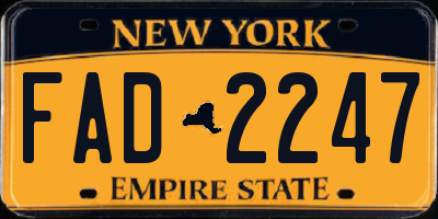 NY license plate FAD2247