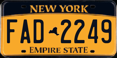 NY license plate FAD2249
