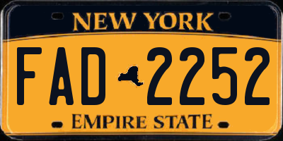 NY license plate FAD2252