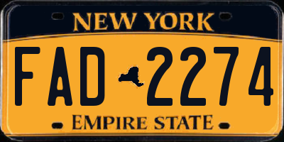NY license plate FAD2274