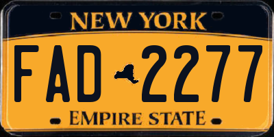 NY license plate FAD2277