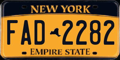 NY license plate FAD2282