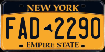 NY license plate FAD2290