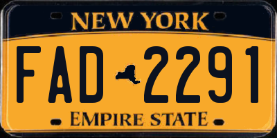 NY license plate FAD2291