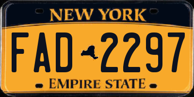 NY license plate FAD2297