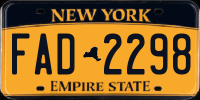 NY license plate FAD2298