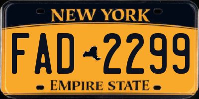 NY license plate FAD2299