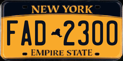 NY license plate FAD2300