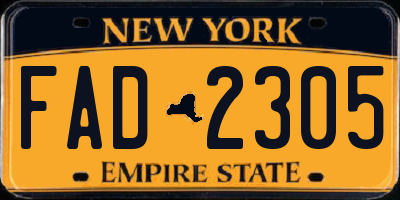 NY license plate FAD2305