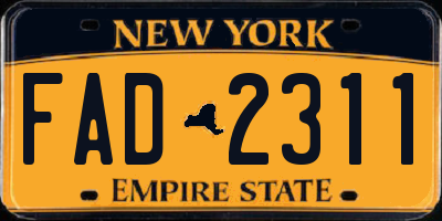 NY license plate FAD2311