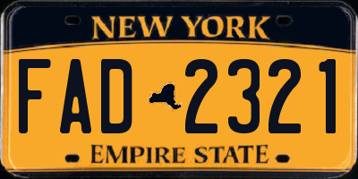 NY license plate FAD2321